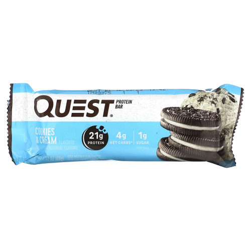 Quest Nutrition, Протеиновый батончик, печенье и крем, 4 батончика, 60 г (2,12 унции) каждый