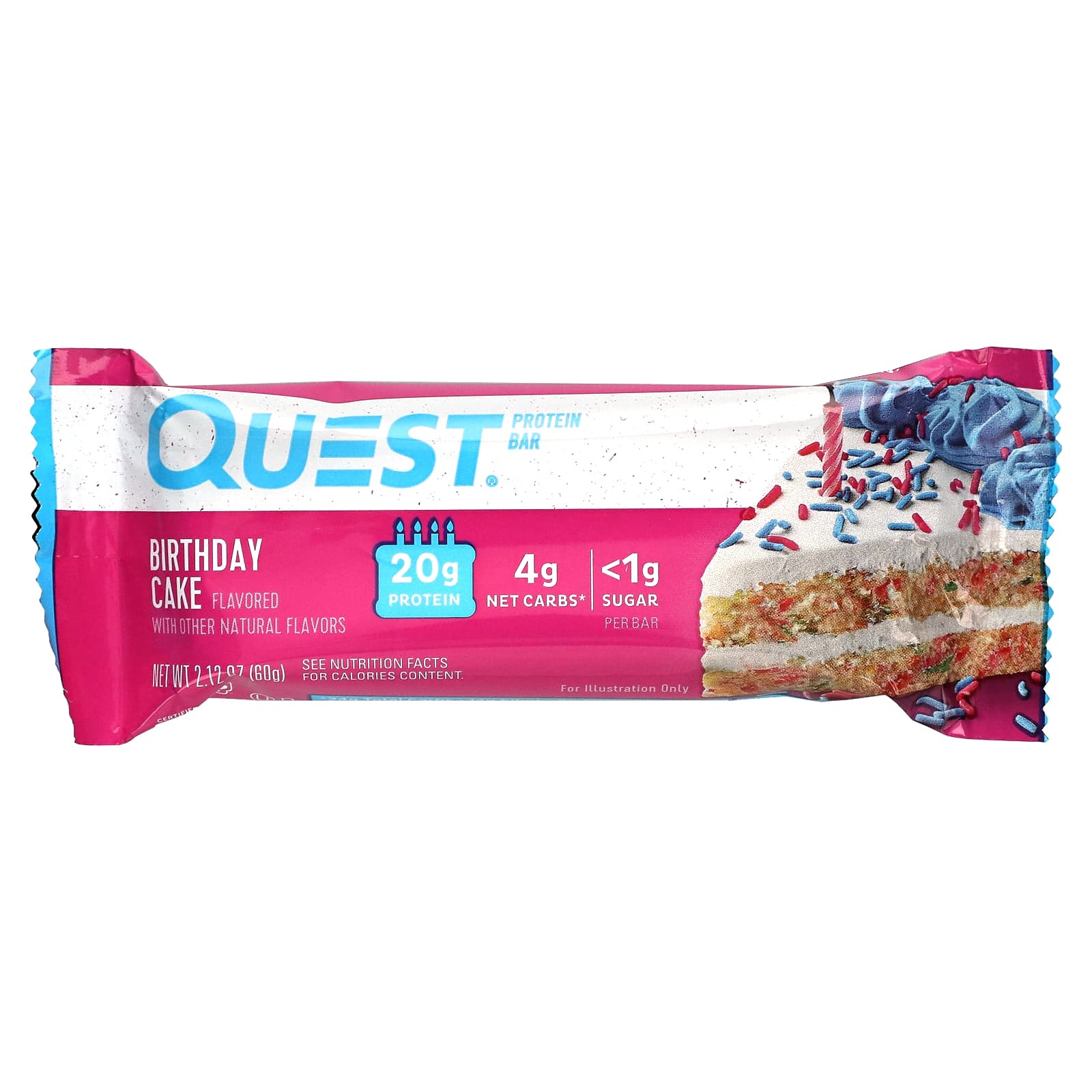 Quest Nutrition, протеиновый батончик, со вкусом праздничного торта, 12 батончиков, 60 г (2,12 унции) каждый