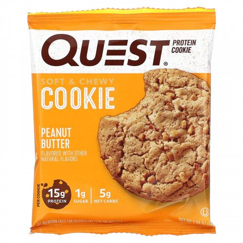Quest Nutrition, Protein Cookie, арахисовая паста, 12 пакетиков, 58 г (2,04 унции)