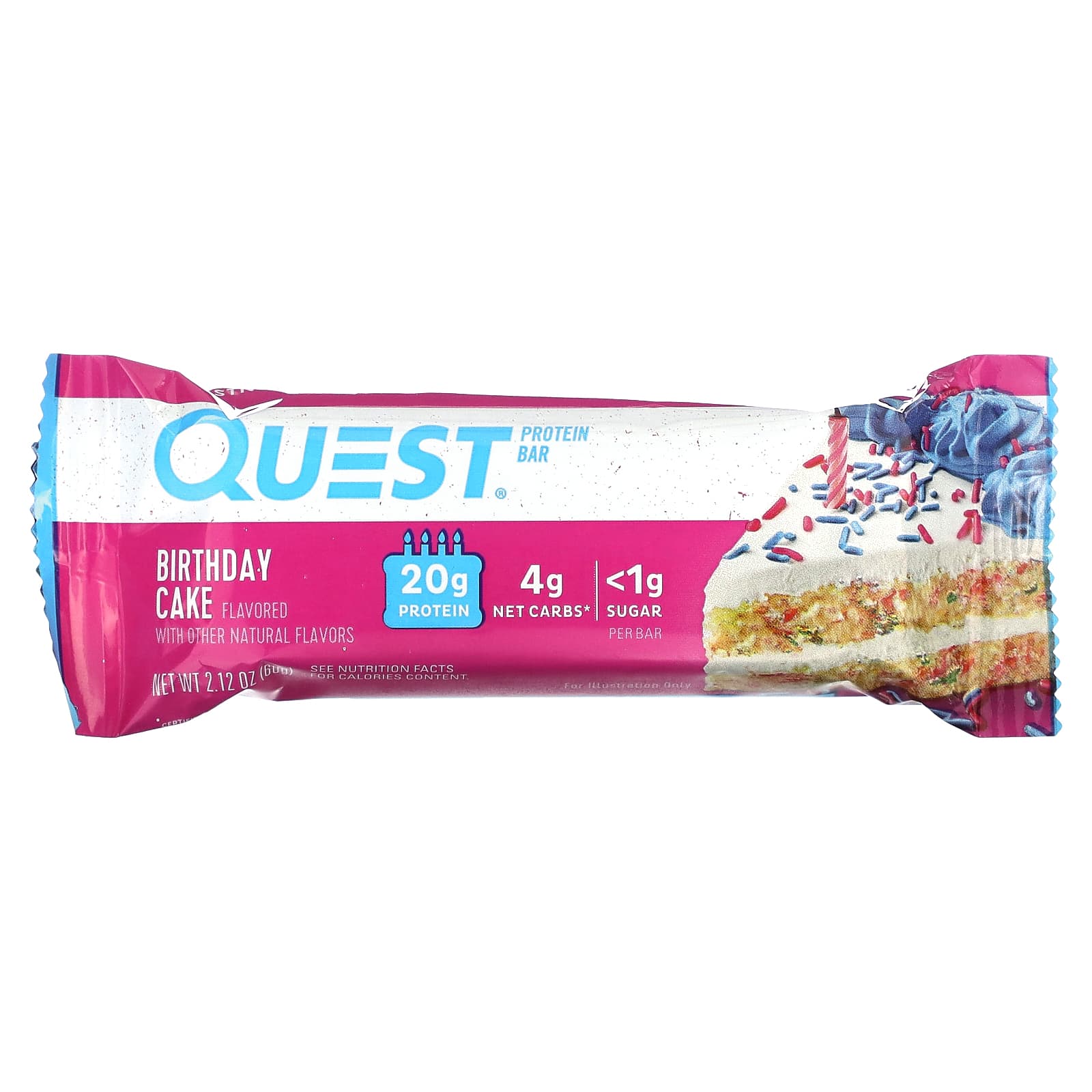 Quest Nutrition, Протеиновый батончик, праздничный торт, 4 батончика, 60 г (2,12 унции)