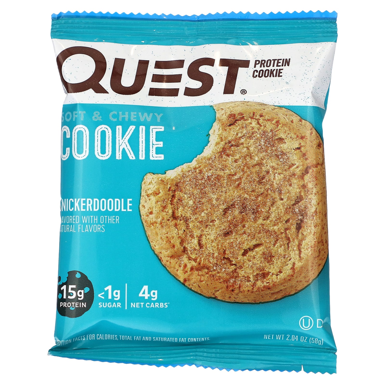 Quest Nutrition, Протеиновое печенье, Snickerdoodle, 4 пакетика, 58 г (2,04 унции)