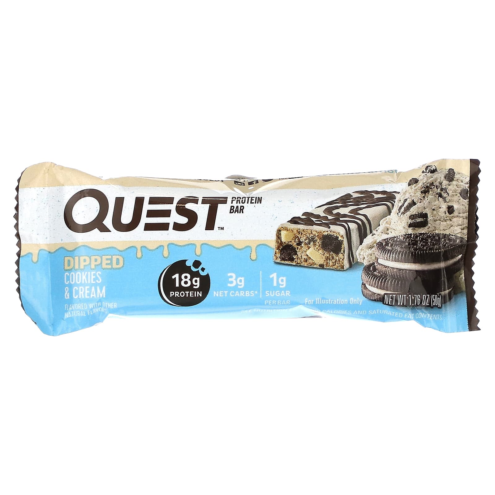 Quest Nutrition, Протеиновый батончик, печенье со сливками, 12 батончиков, 50 г (1,76 унции)