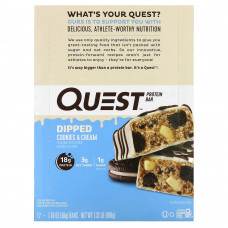 Quest Nutrition, Протеиновый батончик, печенье со сливками, 12 батончиков, 50 г (1,76 унции)