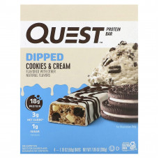 Quest Nutrition, Протеиновый батончик, печенье со сливками, 4 батончика, 50 г (1,76 унции)