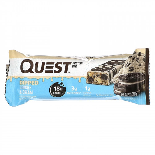 Quest Nutrition, Протеиновый батончик, печенье со сливками, 4 батончика, 50 г (1,76 унции)