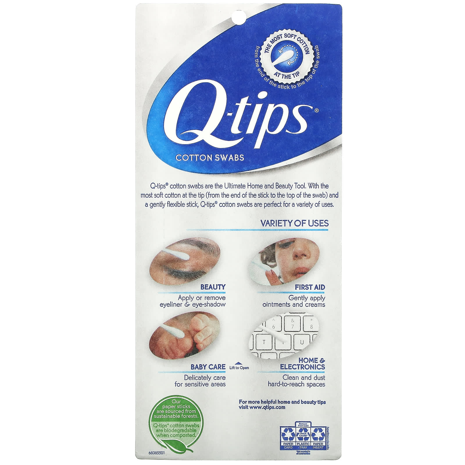 Q-tips, Ватные палочки, 750 тампонов