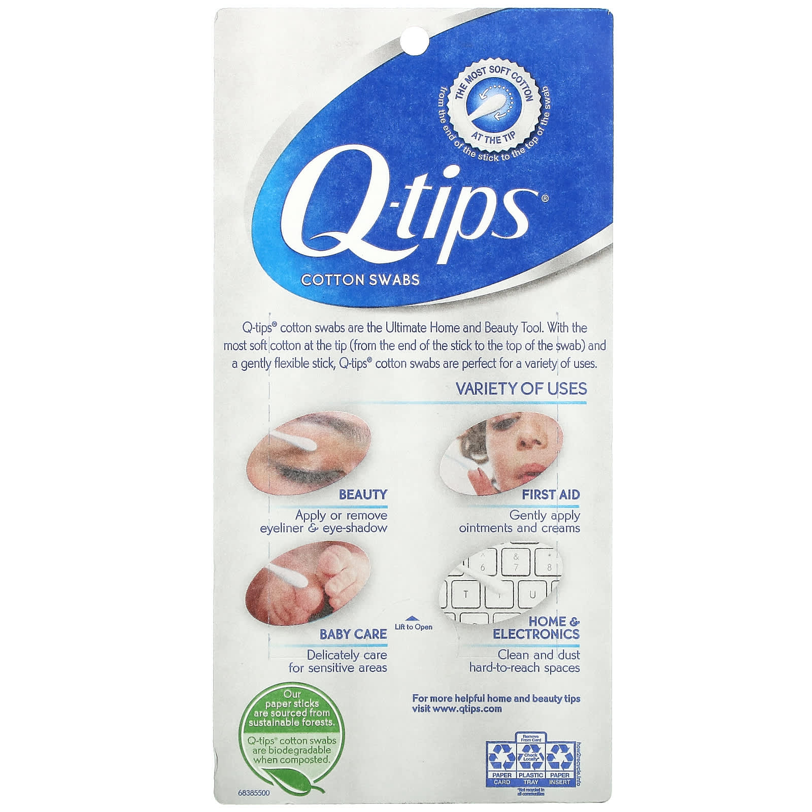 Q-tips, Ватные палочки, 300 тампонов