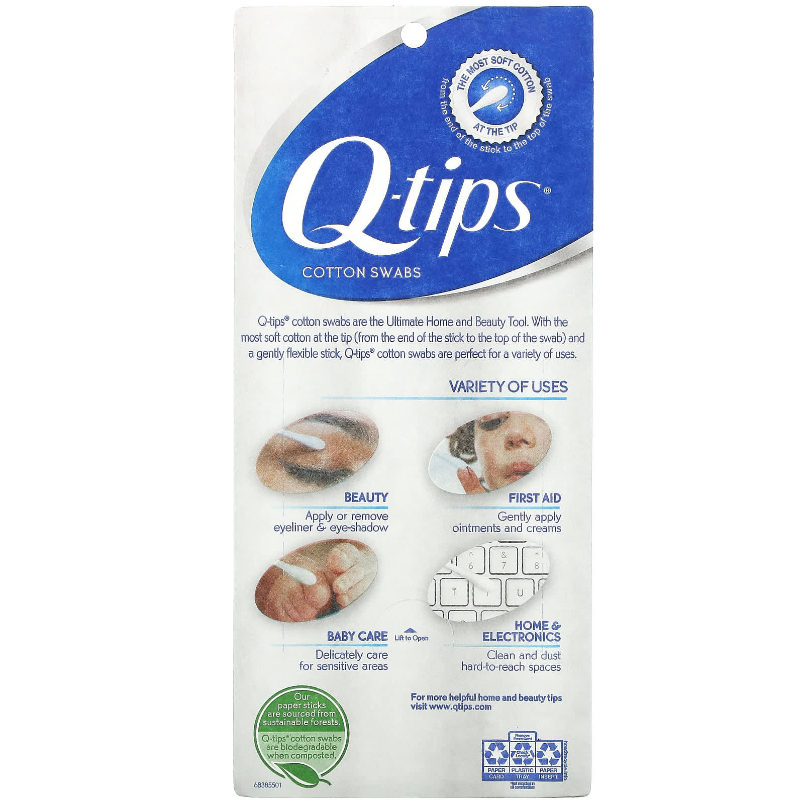 Q-tips, Ватные палочки, 625 тампонов