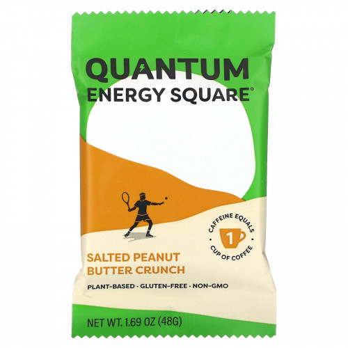 Quantum Energy Square, Кранч с соленым арахисовым маслом, 8 квадратов, 48 г (1,69 унции)