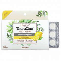 Quantum Health, TheraZinc, поддержка иммунитета, лимон, 24 пастилки