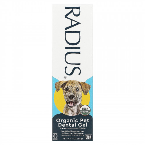 RADIUS, Органический гель для зубов домашних животных, батат с корицей, 85 г (3 унции)