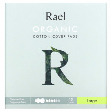 Rael, Inc., Прокладки из органического хлопка, большого размера, 12 шт.