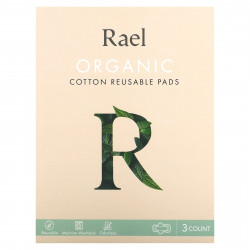 Rael, Inc., Многоразовые прокладки из органического хлопка, 3 шт.