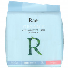 Rael, Inc., Покрывающие прокладки из органического хлопка, от протечек мочевого пузыря, обычные, 48 штук