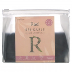 Rael, Inc., Многоразовое нижнее белье, бикини, очень большое, черное, 1 шт.