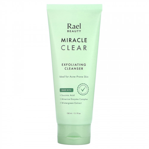 Rael, Inc., Beauty, Miracle Clear, отшелушивающее очищающее средство, 150 мл (5,1 жидк. Унции)