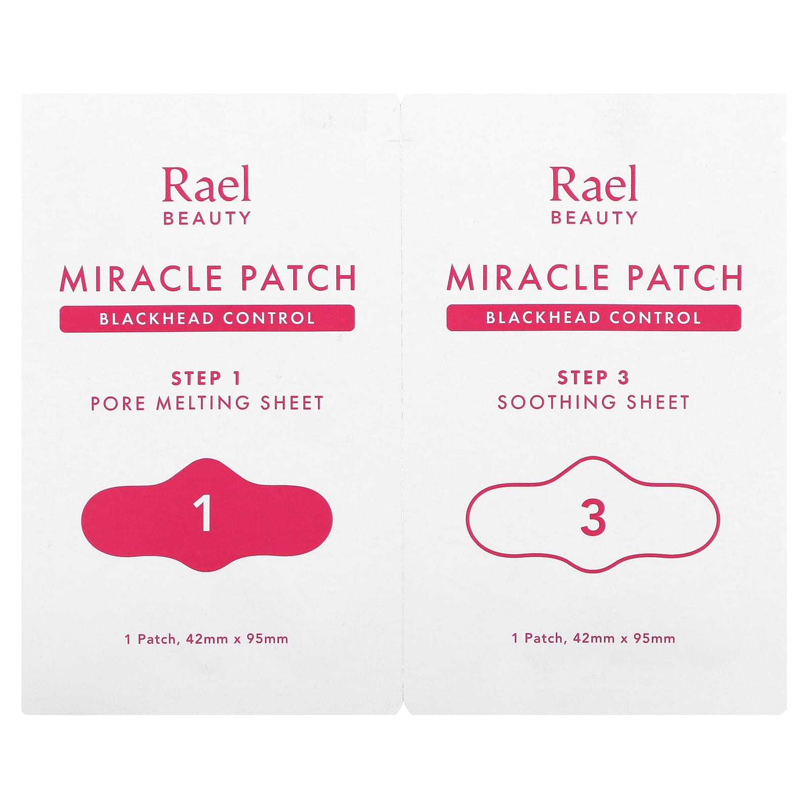 Rael, Inc., Beauty, Miracle Patch, средство от угрей, 3-ступенчатое средство для устранения пор, 1 набор