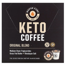 RAPIDFIRE, Keto Coffee Pods, оригинальная смесь, средней обжарки, 16 капсул по 15 г (0,53 унции)