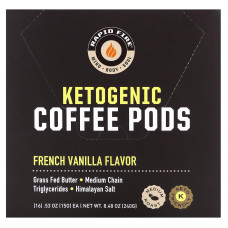 RAPIDFIRE, Ketogenic Coffee Pods, французская ваниль, средней обжарки, 16 капсул, 240 г (8,48 унции)