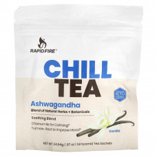 RAPIDFIRE, Chill Tea, ашваганда, ваниль, 14 пакетиков чая в форме пирамиды, 24,64 г (0,87 унции)
