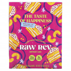 Raw Rev, Glo, батончик с сырыми суперфудами, праздничный торт, 12 батончиков, 46 г (1,6 унции)