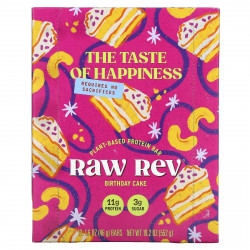 Raw Rev, Glo, батончик с сырыми суперфудами, праздничный торт, 12 батончиков, 46 г (1,6 унции)
