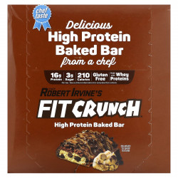 FITCRUNCH, Запеченный батончик с высоким содержанием протеина, тесто для шоколадного печенья, 9 батончиков, 46 г (1,62 унции)