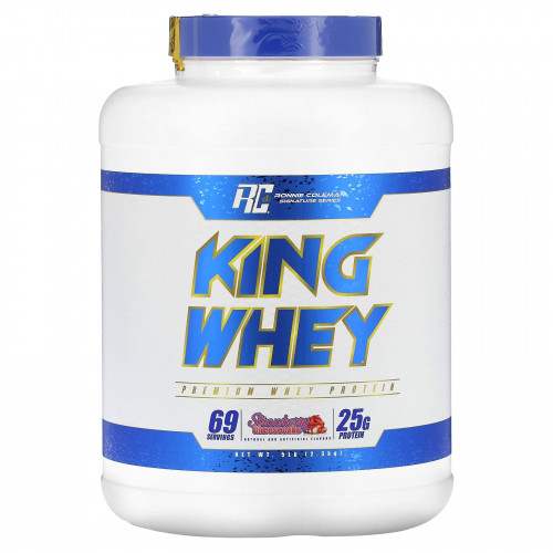 Ronnie Coleman, Signature Series, King Whey, клубничный чизкейк, 2,3 кг (5 фунтов)