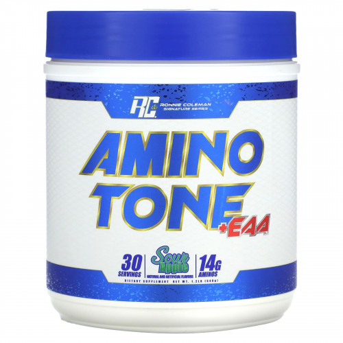 Ronnie Coleman, Signature Series, Amino Tone + EAA, кислое яблоко, 540 г (1,2 фунта)