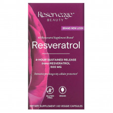 Reserveage Nutrition, Ресвератрол, 500 мг, 60 растительных капсул