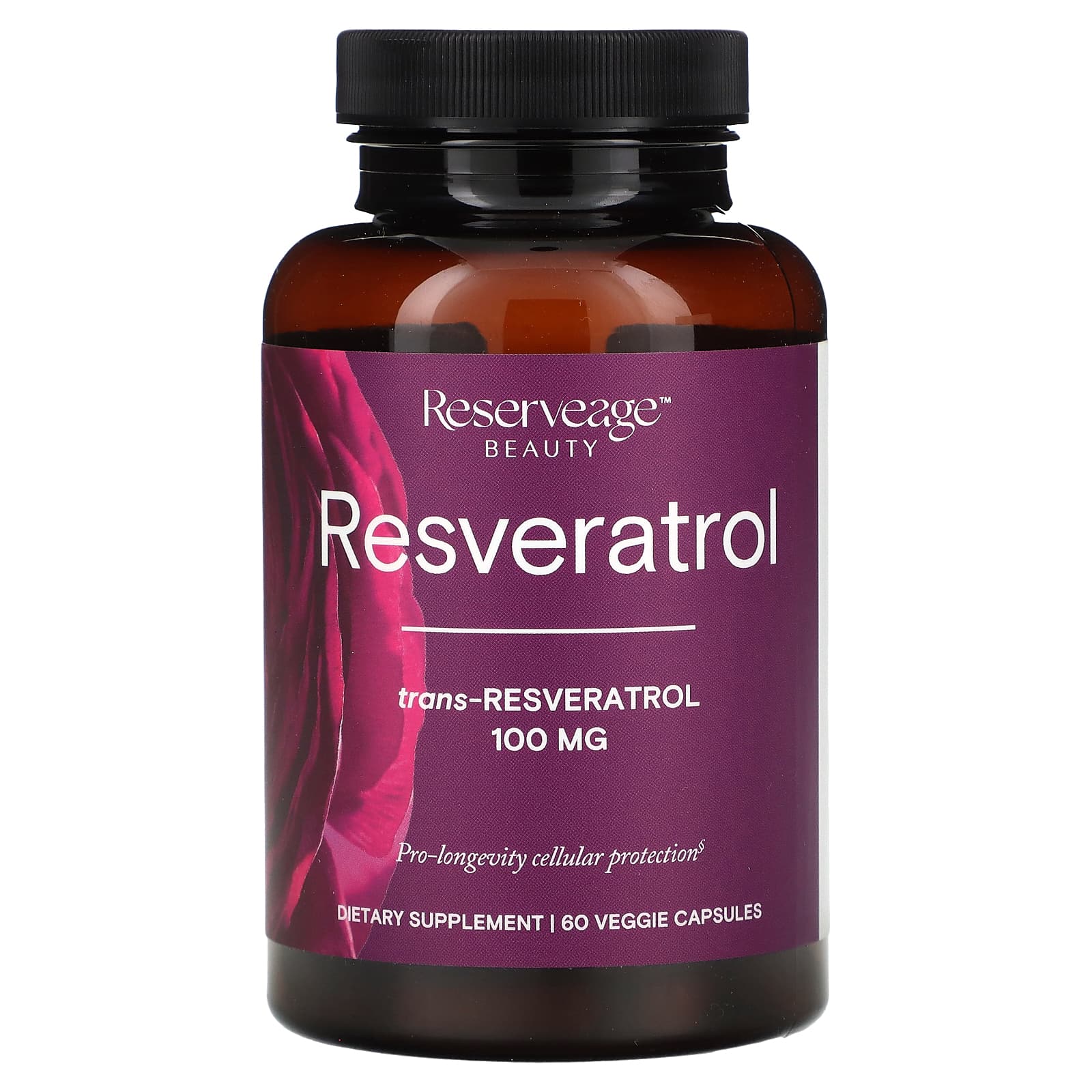 Reserveage Nutrition, Ресвератрол, 100 мг, 60 растительных капсул