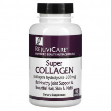 Rejuvicare, Super Collagen, гидролизат коллагена, 500 мг, 90 капсул