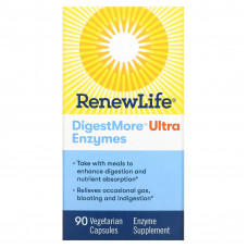 Renew Life, DigestMore Ultra Enzymes, 90 вегетарианских капсул