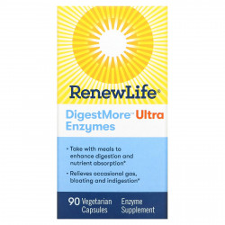 Renew Life, DigestMore Ultra Enzymes, 90 вегетарианских капсул