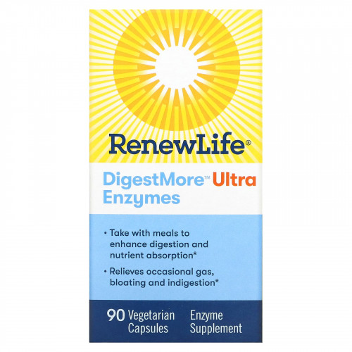 Renew Life, DigestMore Ultra Enzymes, 90 вегетарианских капсул