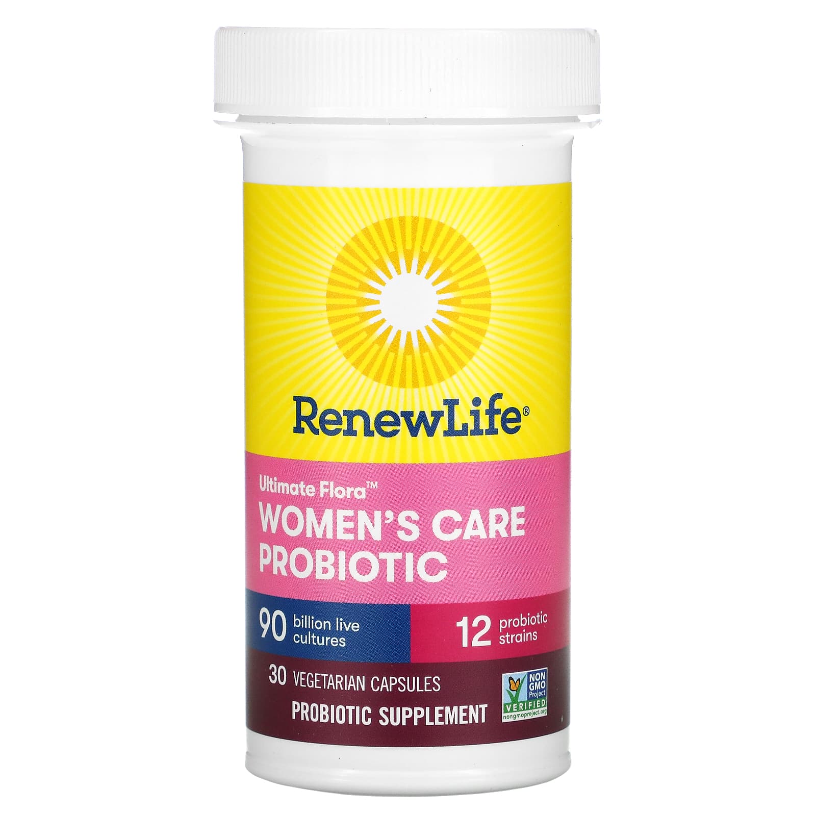 Renew Life, Ultimate Flora, пробиотик Women's Care для женщин, 90 млрд живых культур, 30 вегетарианских капсул