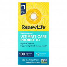 Renew Life, Ultimate Flora, пробиотик Ultimate Care, 100 млрд живых культур, 30 вегетарианских капсул