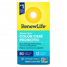 Renew Life, Ultimate Flora Colon Care Probiotic, 80 млрд КОЕ, 60 вегетарианских капсул