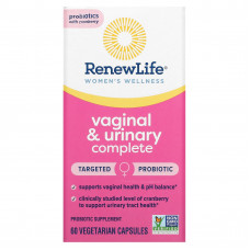 Renew Life, Women's Wellness, Vaginal & Urinary Complete, 60 Vegetarian Capsules