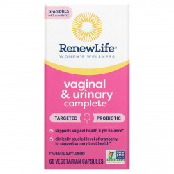 Renew Life, Women's Wellness, Vaginal & Urinary Complete, 60 Vegetarian Capsules