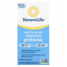 Renew Life, Ultimate Flora Extra Care Probiotic, 30 млрд КОЕ, 30 вегетарианских капсул