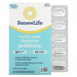 Renew Life, Пробиотик для пищеварительной системы, 50 млрд КОЕ, 60 вегетарианских капсул