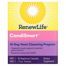 Renew Life, CandiSmart, 15-дневная программа очищения от дрожжей, комплекс из 2 частей