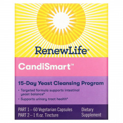 Renew Life, CandiSmart, 15-дневная программа очищения от дрожжей, комплекс из 2 частей