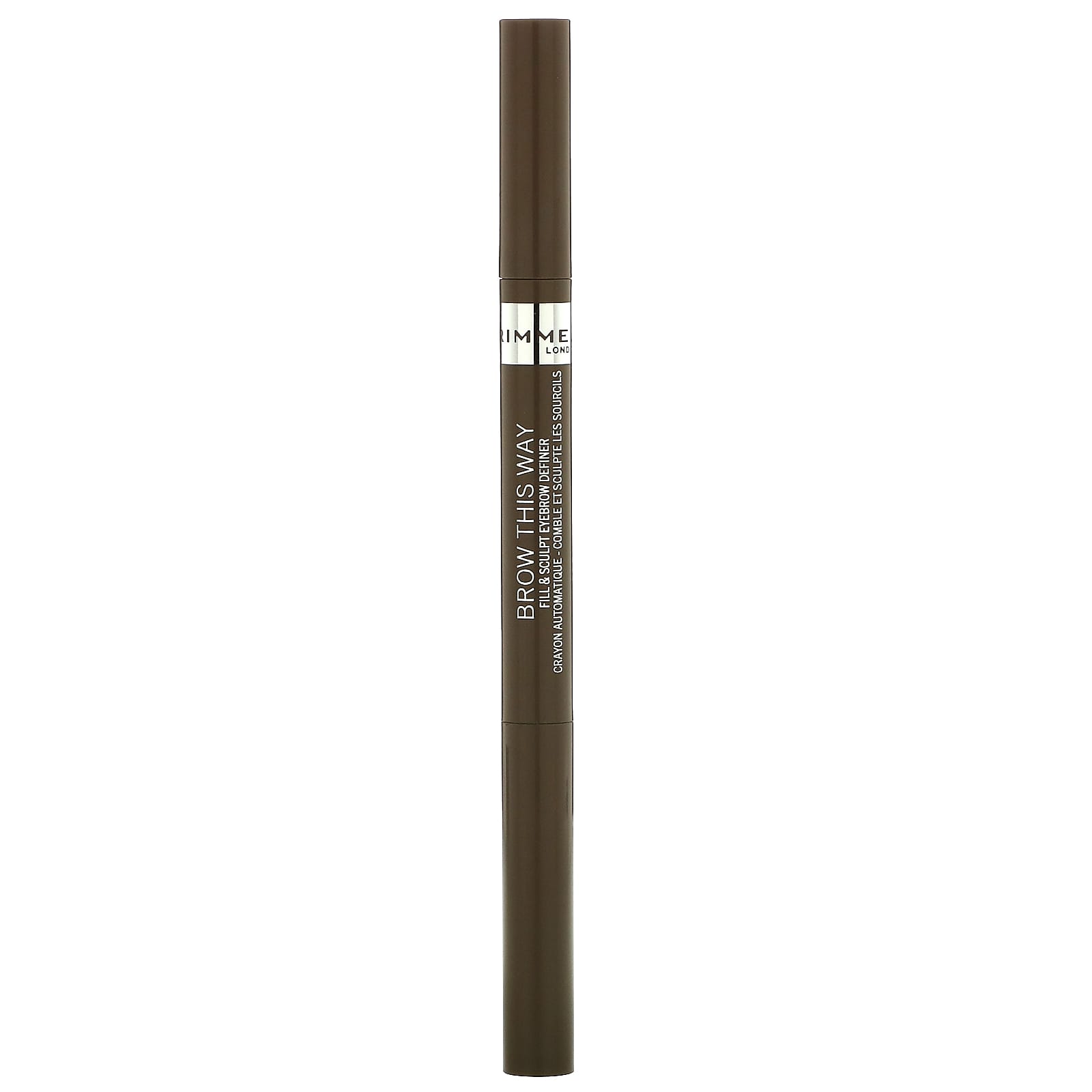 Rimmel London, Brow This Way, Карандаш для бровей Fill & Sculpt, средний коричневый цвет 002, 0,008 унции (0,25 г)