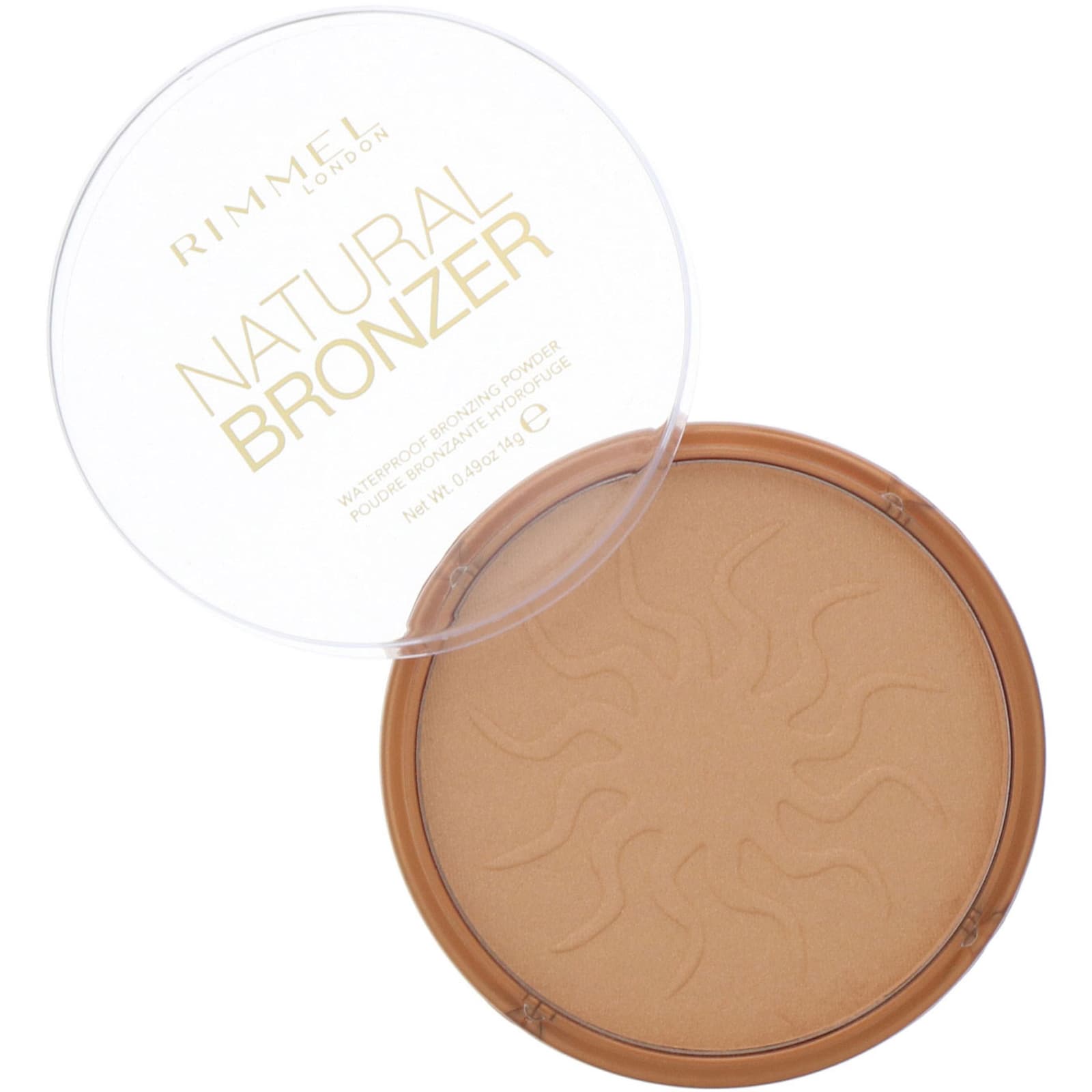 Rimmel London, Natural Bronzer, водостойкая бронзирующая пудра, оттенок 021 «Солнечный свет», 14 г