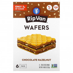 Rip Van Wafels, Шоколад с фундуком, 6 пакетиков по 22 г (0,78 унции)