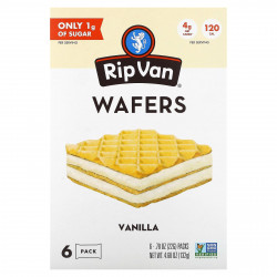 Rip Van Wafels, Ваниль, 6 пакетиков по 22 г (0,78 унции)