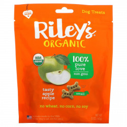 Riley’s Organics, лакомства для собак, маленькая косточка, рецепт с яблоком, 142 г (5 унций)
