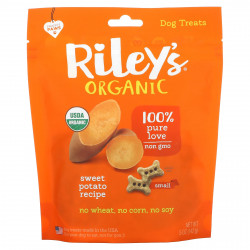 Riley’s Organics, лакомства для собак, маленькая косточка, рецепт с бататом, 142 г (5 унций)